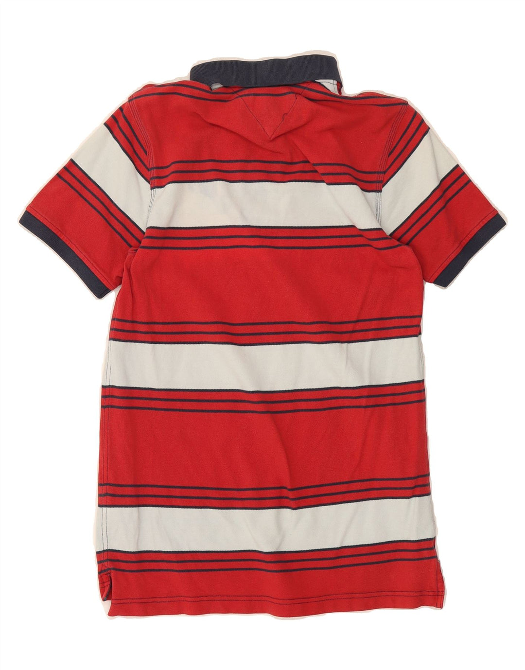 TOMMY HILFIGER Mens Polo Shirt Medium Red Striped Cotton Vintage Tommy Hilfiger and Second-Hand Tommy Hilfiger from Messina Hembry 