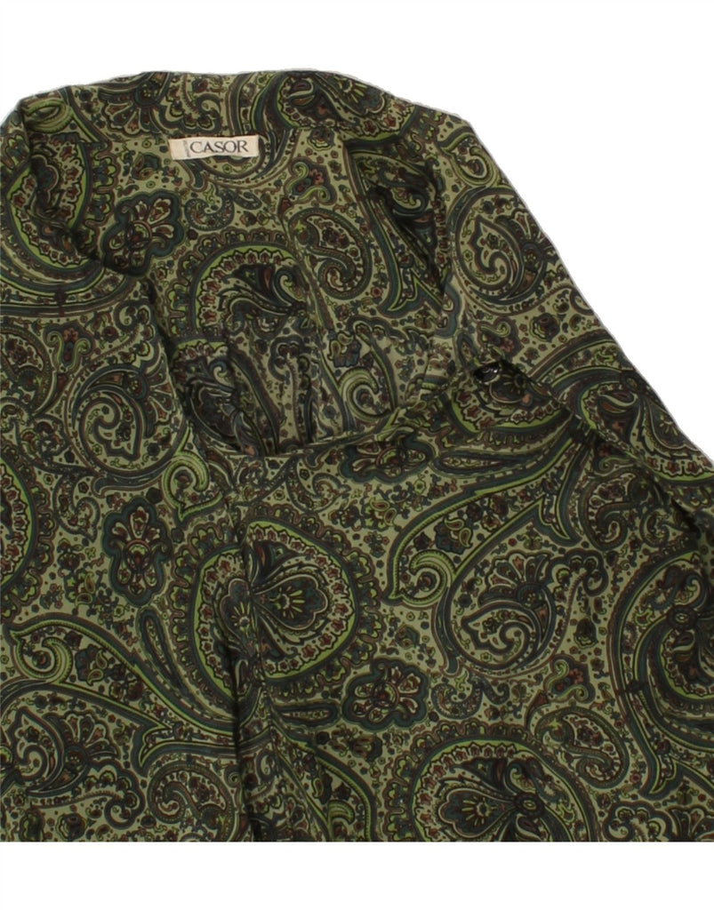 VINTAGE Womens Blouse Top UK 20 2XL Green Paisley | Vintage Vintage | Thrift | Second-Hand Vintage | Used Clothing | Messina Hembry 