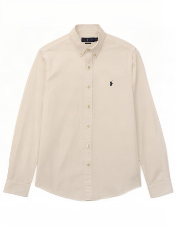 Ralph Lauren Mens Slim Fit Shirt Size 15 1/2 Medium White Cotton