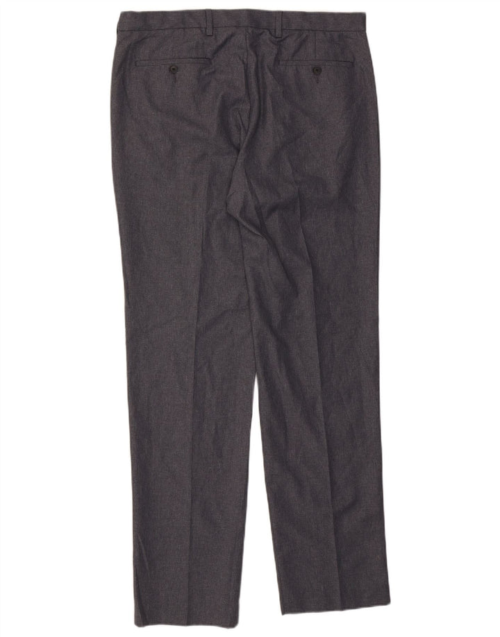 Marks & Spencer Mens Regular Fit Chino Trousers W36 L33 Grey Polyester