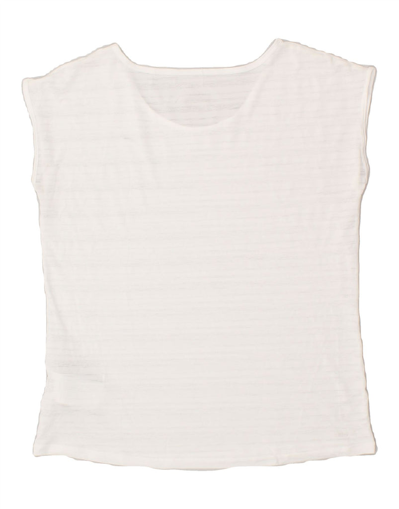 NIKE Womens T-Shirt Top UK 12 Medium White Polyester | Vintage Nike | Thrift | Second-Hand Nike | Used Clothing | Messina Hembry 