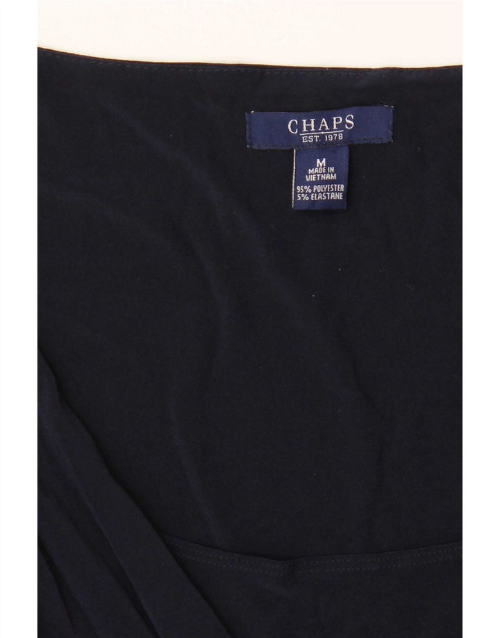 Chaps Womens 3/4 Sleeve A-Line Dress UK 12 Medium Navy Blue Polyester