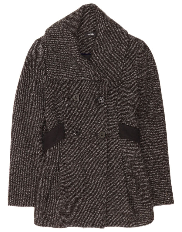 Max & Co. Womens Double Breasted Coat UK 8 Small Grey Flecked Wool