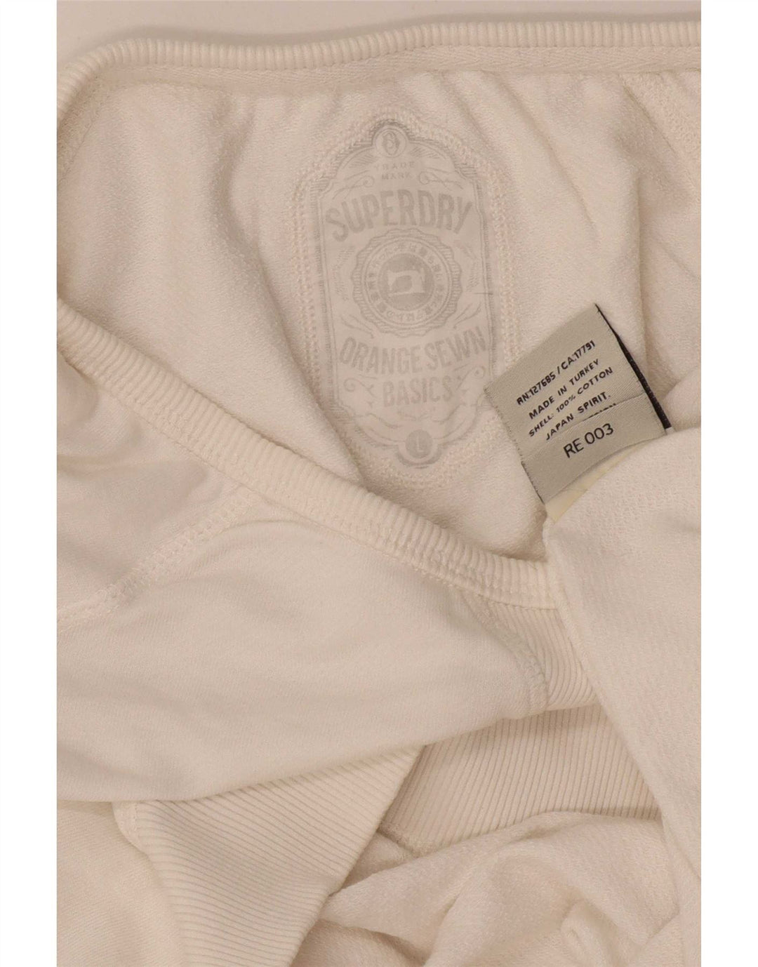 Superdry Womens Sweatshirt Jumper UK 16 Large White Cotton