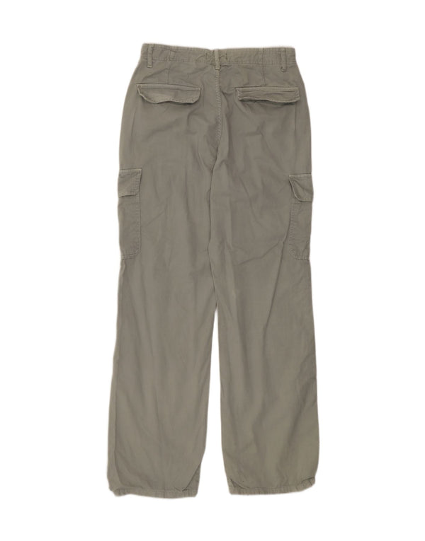Zara Womens High Waist Straight Cargo Trousers EU 38 Small W28 L31 Grey