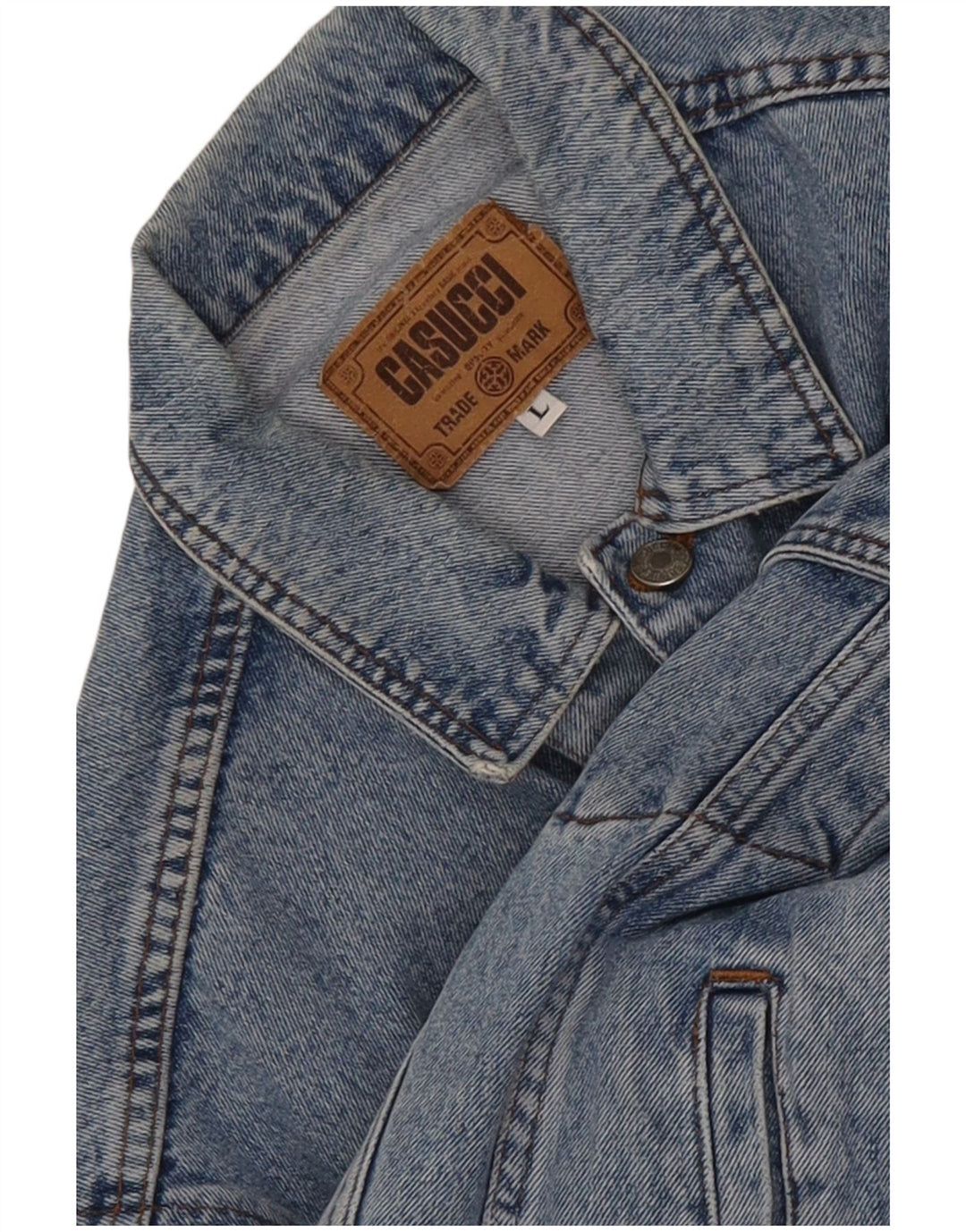Casucci Mens Denim Jacket UK 40 Large Blue