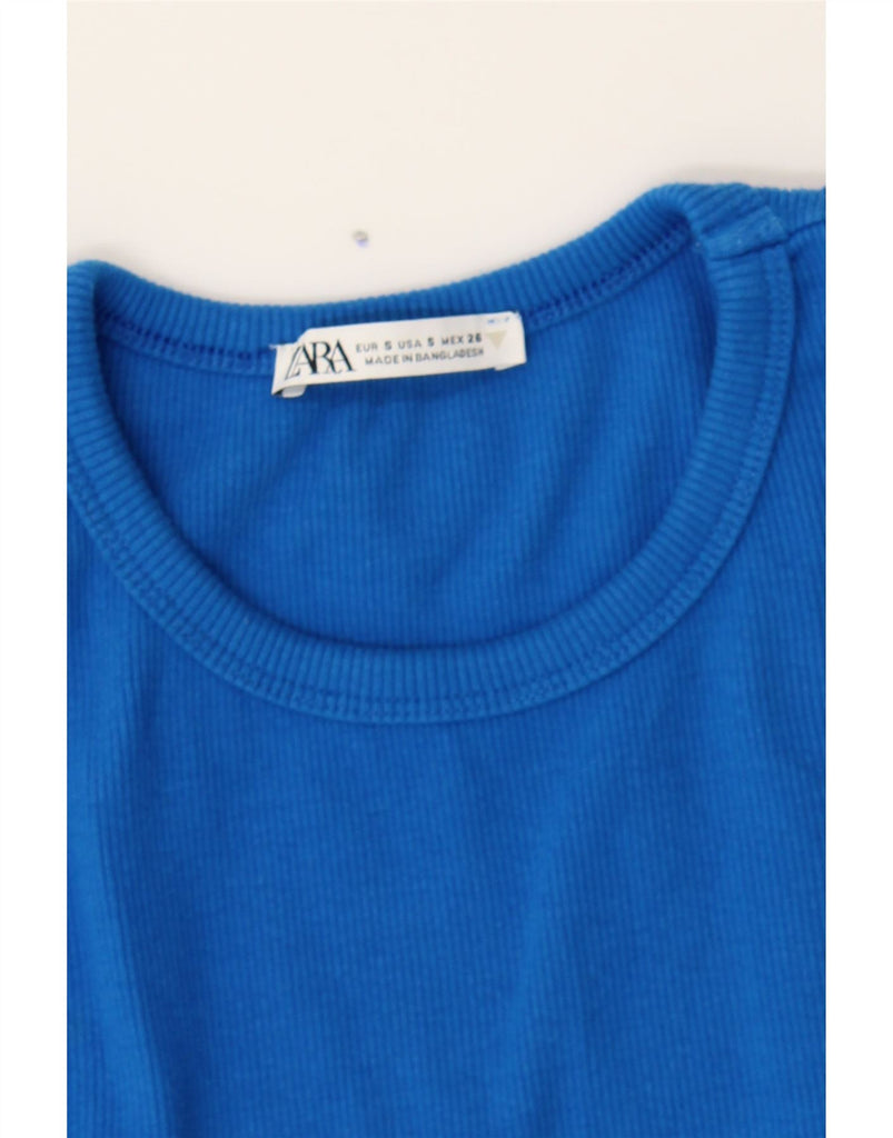 ZARA Womens Cut Out Sleeveless T-Shirt Dress UK 10 Small Blue Vintage Zara and Second-Hand Zara from Messina Hembry 