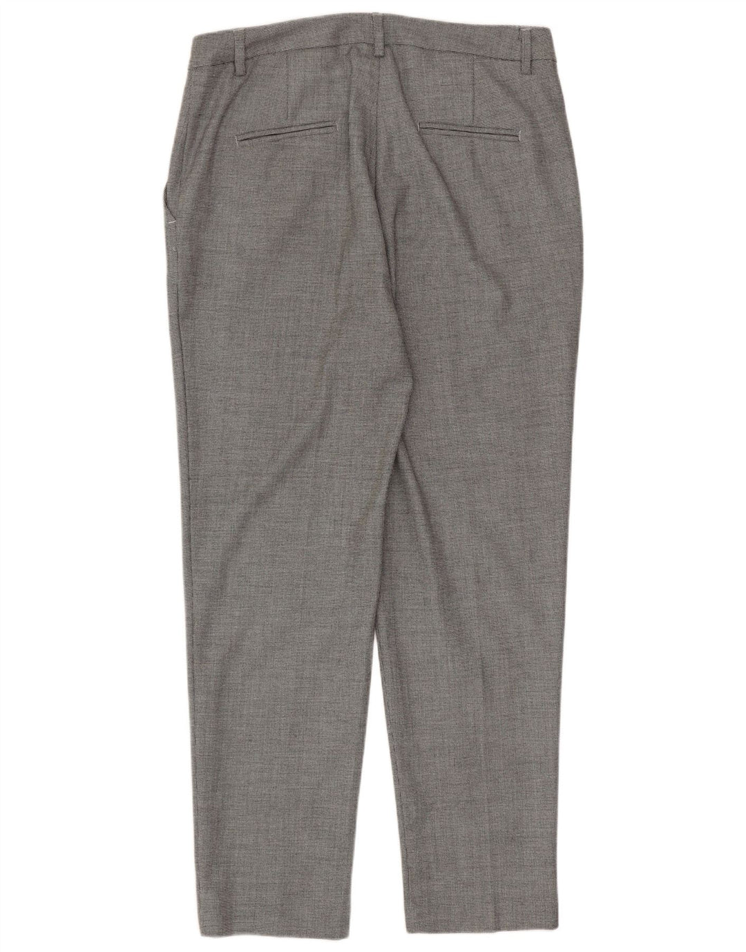 Benetton Womens Tapered Suit Trousers UK 12 Medium W32 L28 Grey Houndstooth
