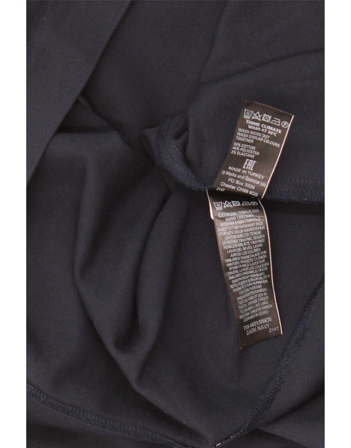 Marks & Spencer Womens Mini Skirt UK 8 Small W28 Navy Blue Cotton