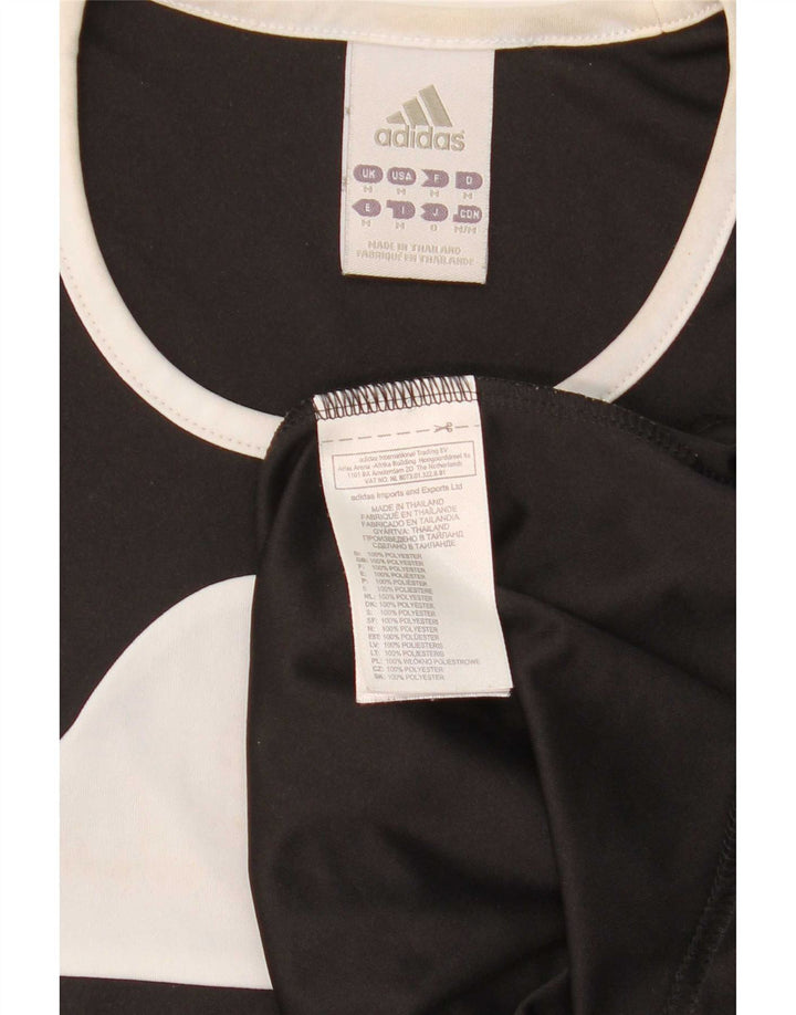 Adidas Mens Climalite T-Shirt Top Medium Black Colourblock Polyester