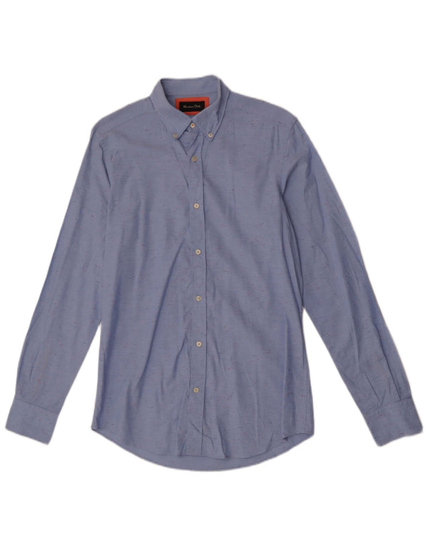 Massimo Dutti Mens Shirt Small Blue Flecked