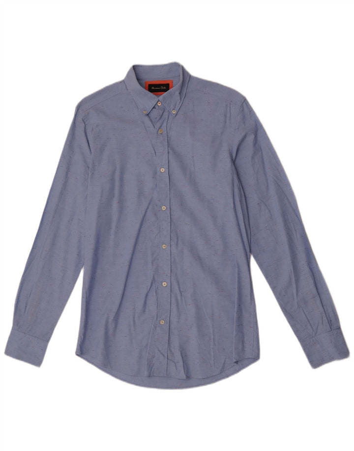 Massimo Dutti Mens Shirt Small Blue Flecked