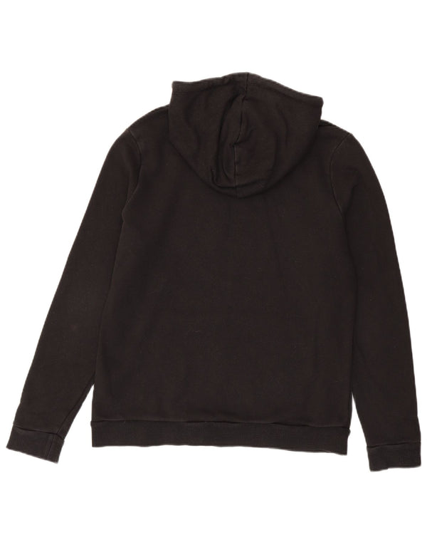 Puma Womens Graphic Hoodie Jumper UK 16 Large Black Cotton