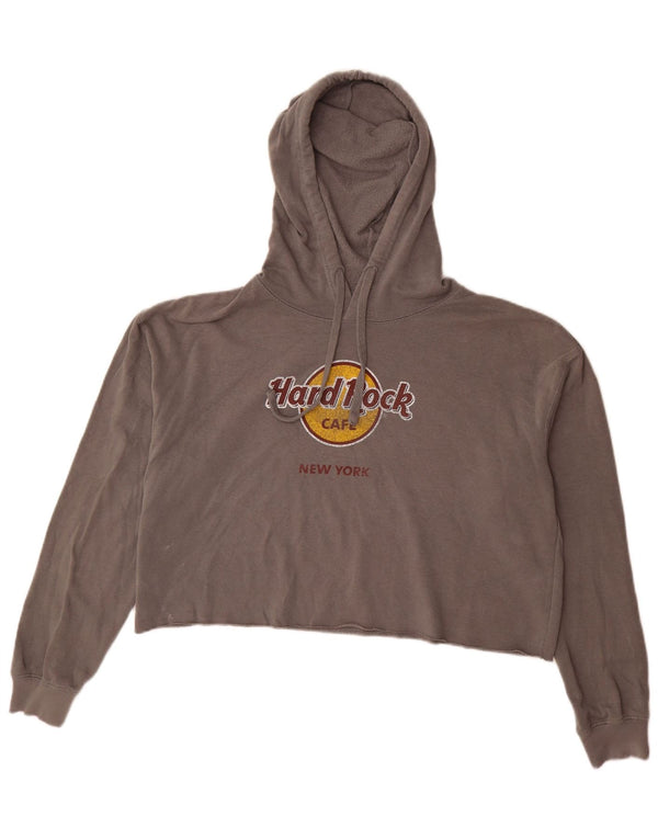 Hard Rock Cafe Womens New York Oversized Hoodie Jumper UK 14 Medium Grey