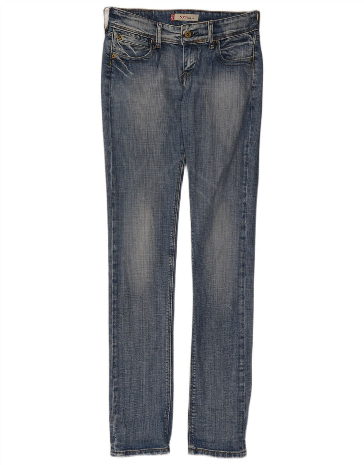 Levi's Womens 571 Slim Jeans W28 L34 Blue Cotton