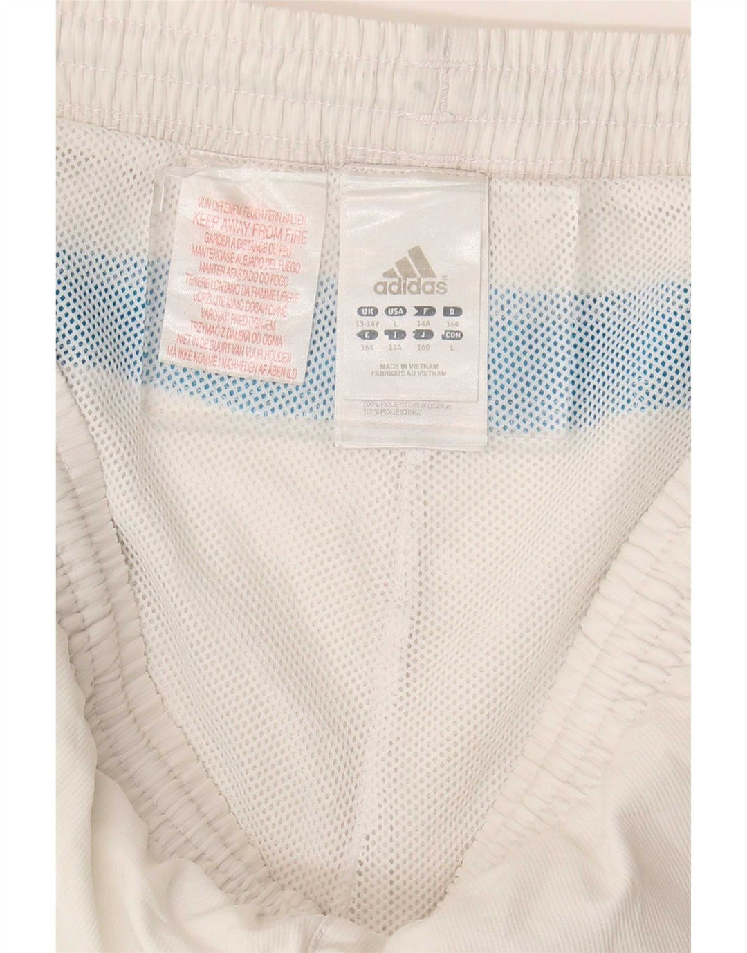 Adidas Boys Sport Shorts 13-14 Years White Colourblock Polyester