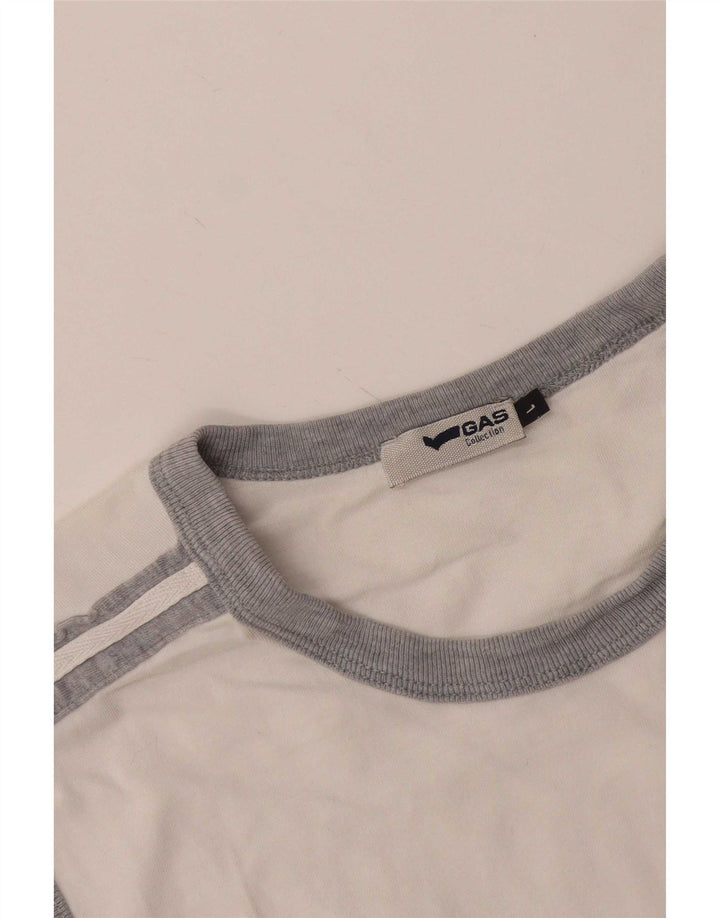 Gas Mens Vest Top Large White Colourblock