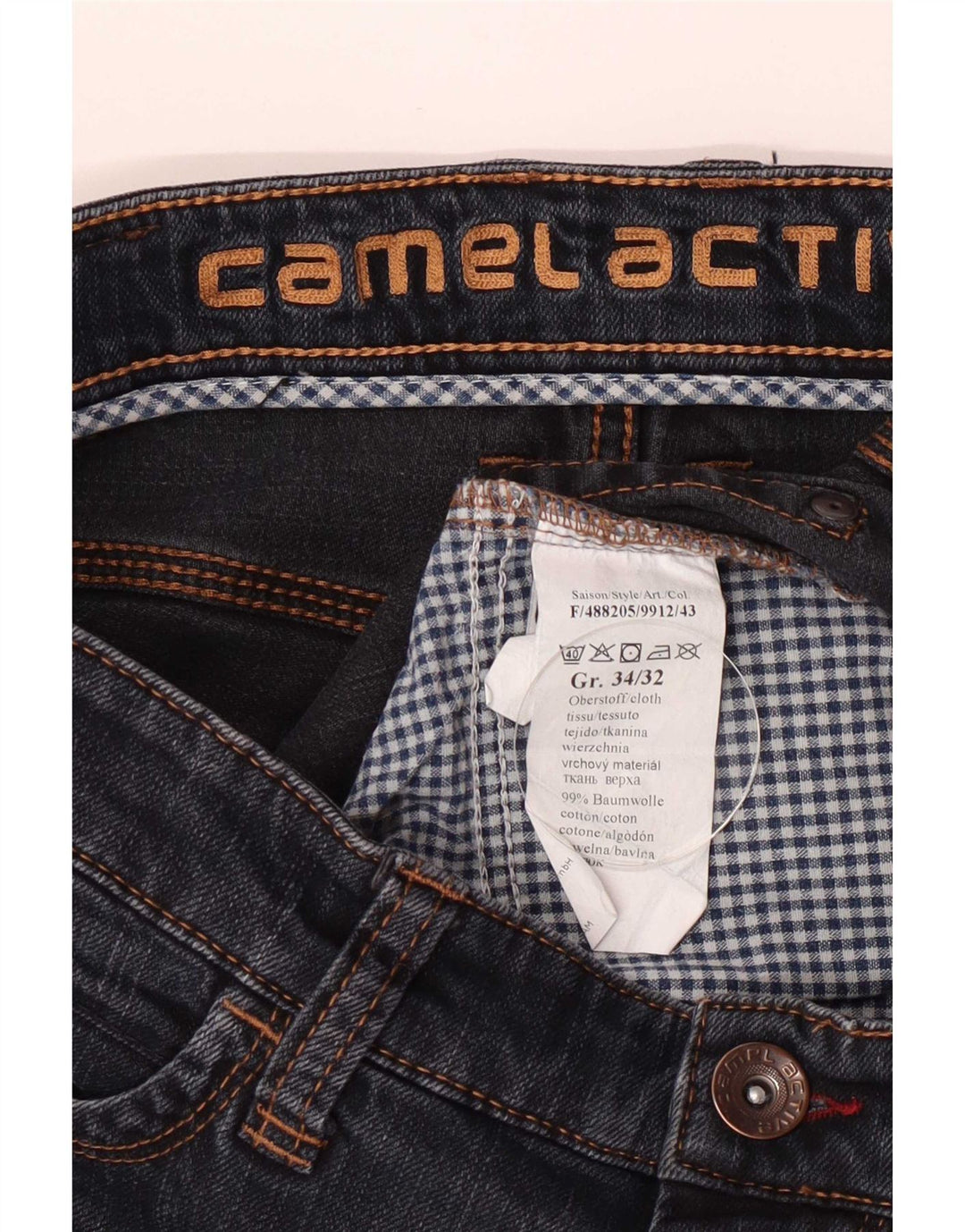 Camel Active Mens Straight Jeans W34 L32 Blue Cotton