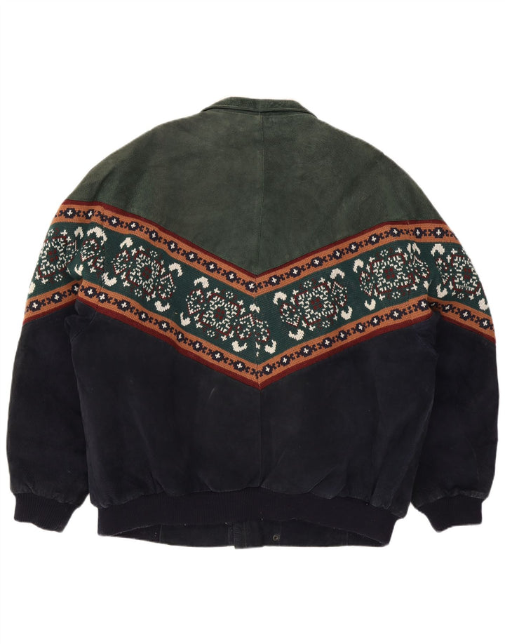 Cable Car Clothiers Mens Shearling Jacket UK 44 2XL Multicoloured Fair Isle