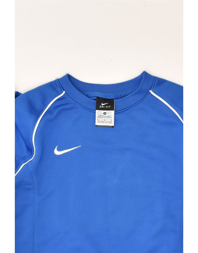 NIKE Boys Dri Fit Sweatshirt Jumper 10-11 Years Medium  Blue Polyester | Vintage Nike | Thrift | Second-Hand Nike | Used Clothing | Messina Hembry 