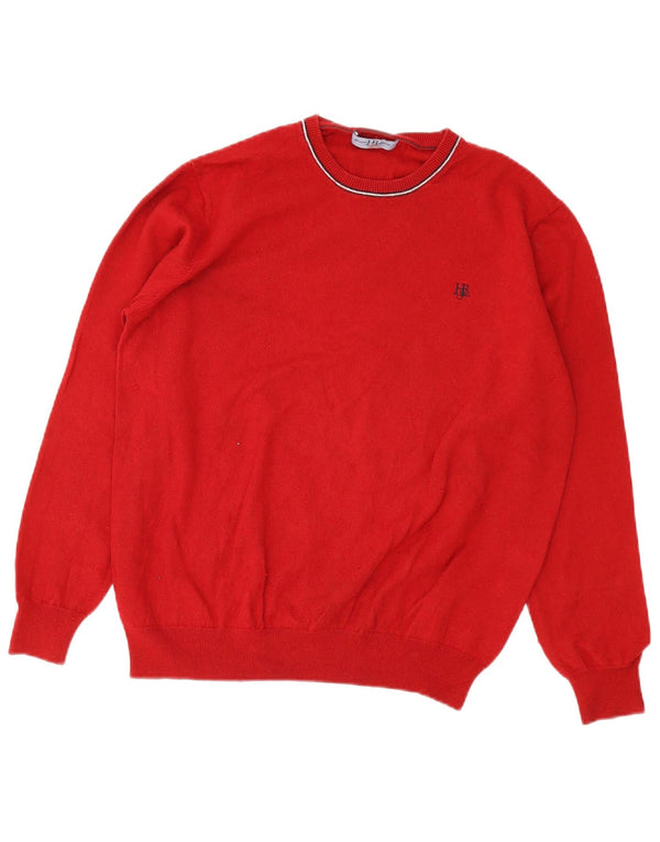 Harmont & Blaine Womens Crew Neck Jumper Sweater UK 20 2XL Red Cotton