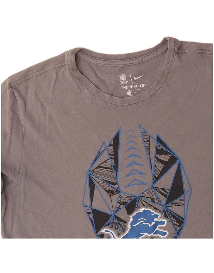 NIKE Mens Detroit Lions Graphic T-Shirt Top Large Grey Cotton