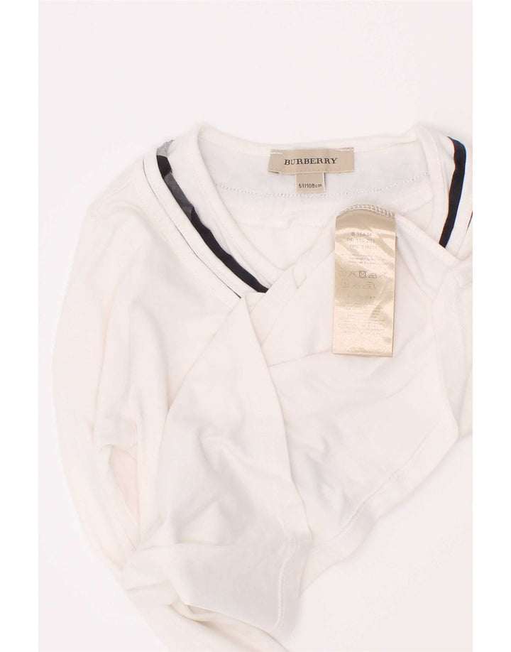 Burberry Girls Top Long Sleeve 4-5 Years White Cotton