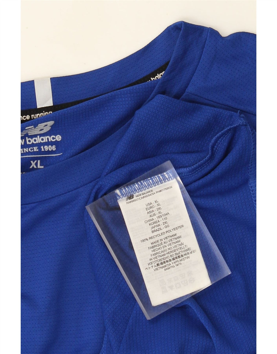 NEW BALANCE Mens T-Shirt Top XL Blue Polyester
