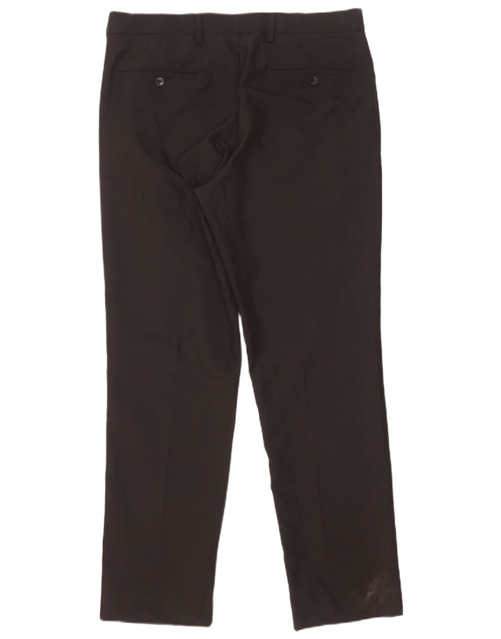 Marks & Spencer Mens Straight Regular Fit Chino Trousers W34 L31 Black