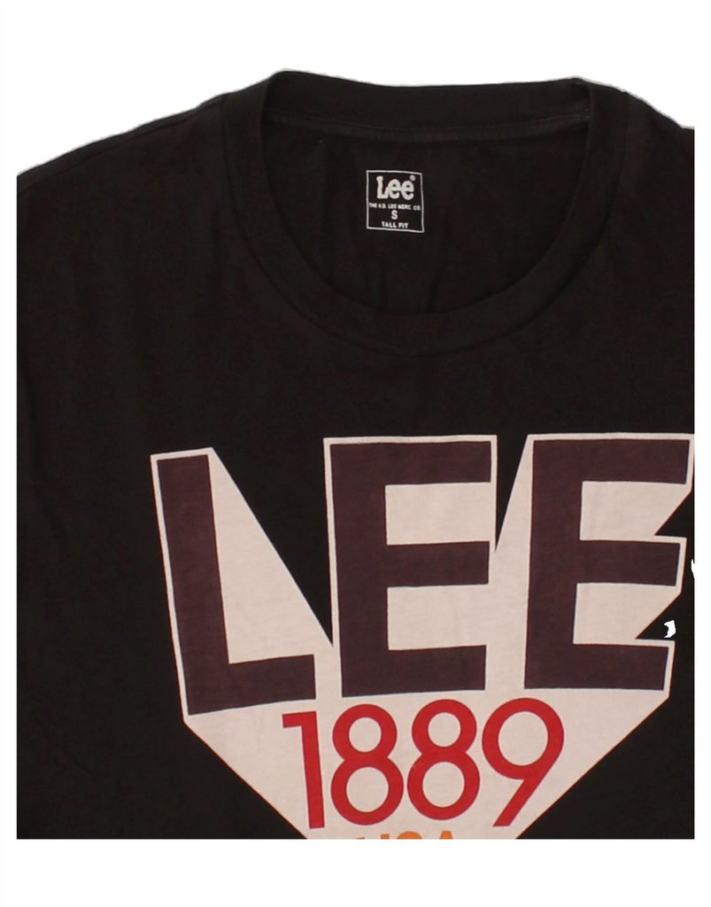 LEE Mens Tall Graphic T-Shirt Top Small Black Cotton | Vintage Lee | Thrift | Second-Hand Lee | Used Clothing | Messina Hembry 