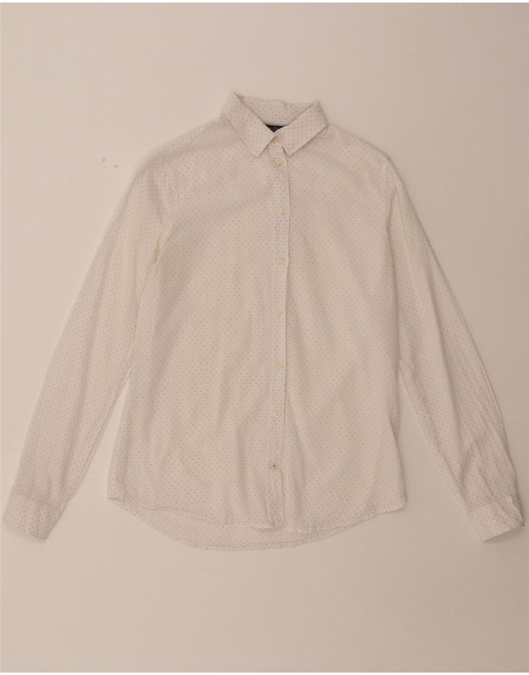 MASSIMO DUTTI Womens Shirt EU 34 2XS White Spotted Cotton Vintage Massimo Dutti and Second-Hand Massimo Dutti from Messina Hembry 