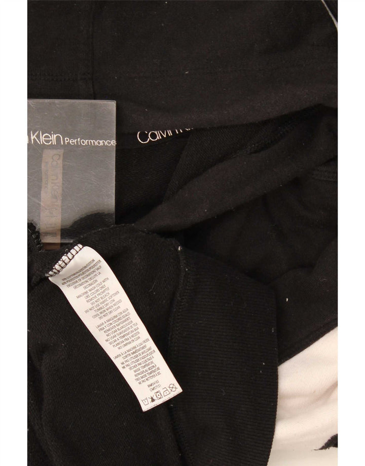 Calvin Klein Womens Oversized Crop Zip Hoodie Sweater UK 14 Medium Black