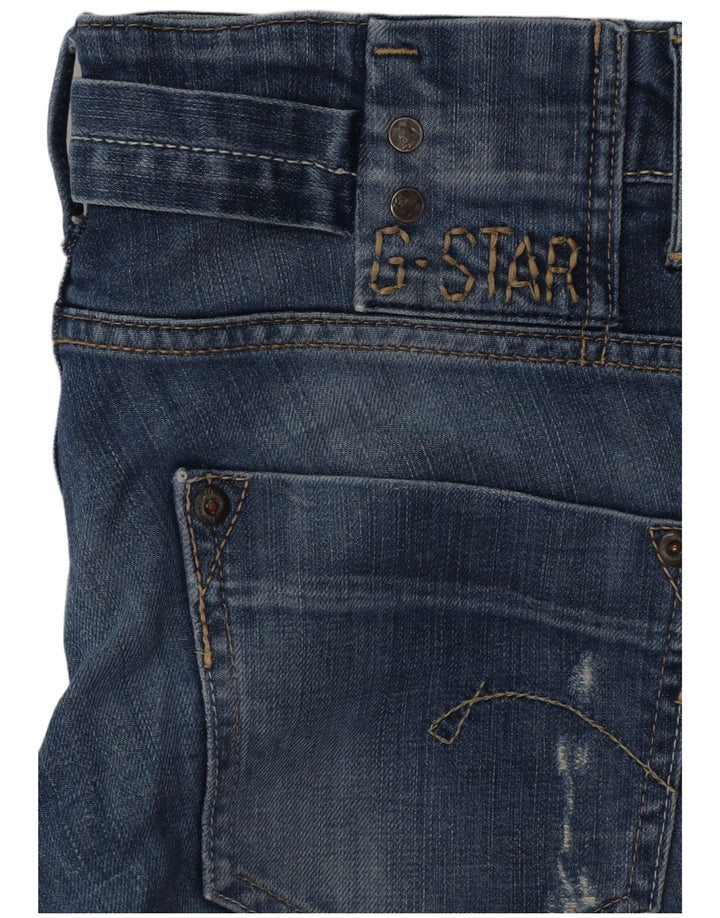 G-STAR Womens Distressed Straight Jeans W29 L30 Blue