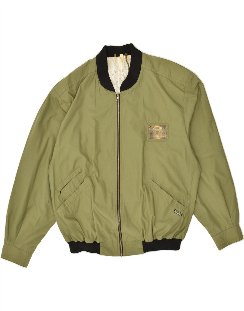 VINTAGE Mens Bomber Jacket IT 54 2XL Khaki Polyester Vintage Vintage and Second-Hand Vintage from Messina Hembry 