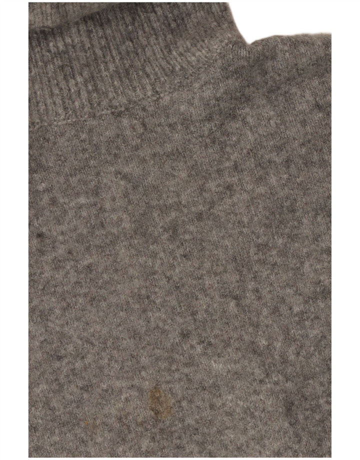 Zara Womens Oversized Roll Neck Jumper Sweater UK 10 Small Grey Acrylic