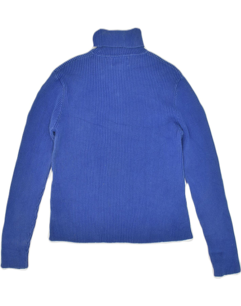 RALPH LAUREN Womens Petite Roll Neck Jumper Sweater UK 16 Large Blue | Vintage Ralph Lauren | Thrift | Second-Hand Ralph Lauren | Used Clothing | Messina Hembry 