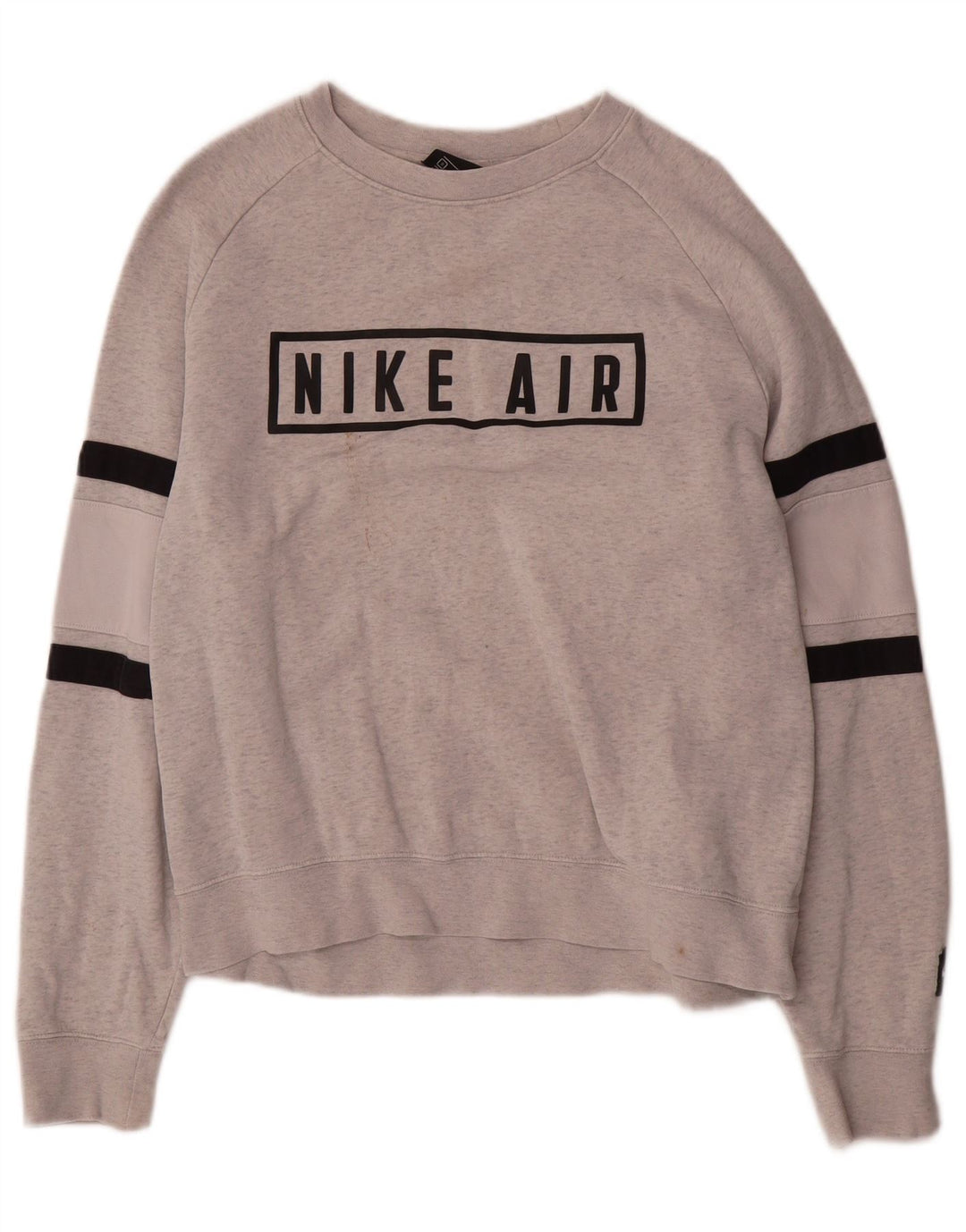 Nike Womens Oversized Sweatshirt Jumper UK 10 Small Grey Flecked Cotton