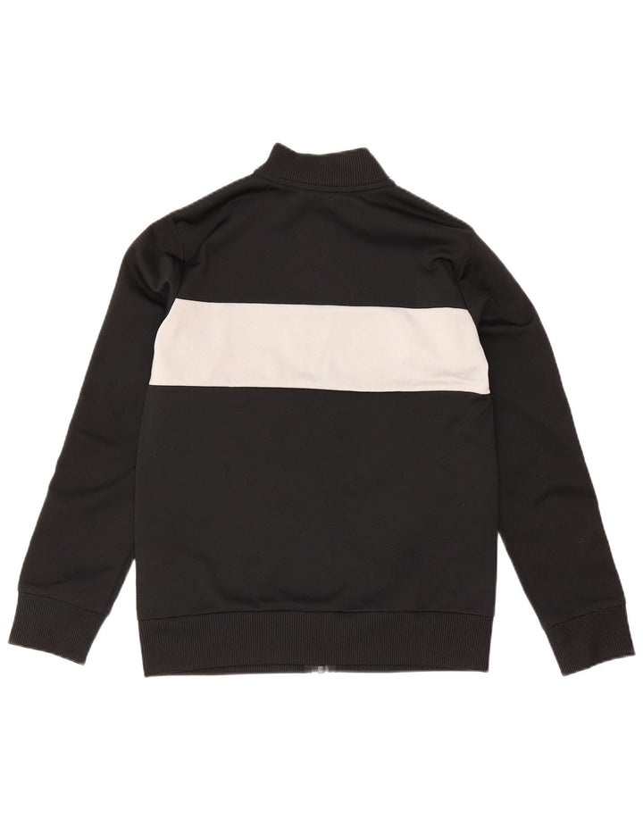 Adidas Boys Tracksuit Top Jacket 9-10 Years Black Colourblock Polyester