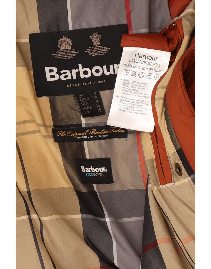 Barbour Womens Hooded Oversized Padded Coat UK 8 Small Brown Polyamide