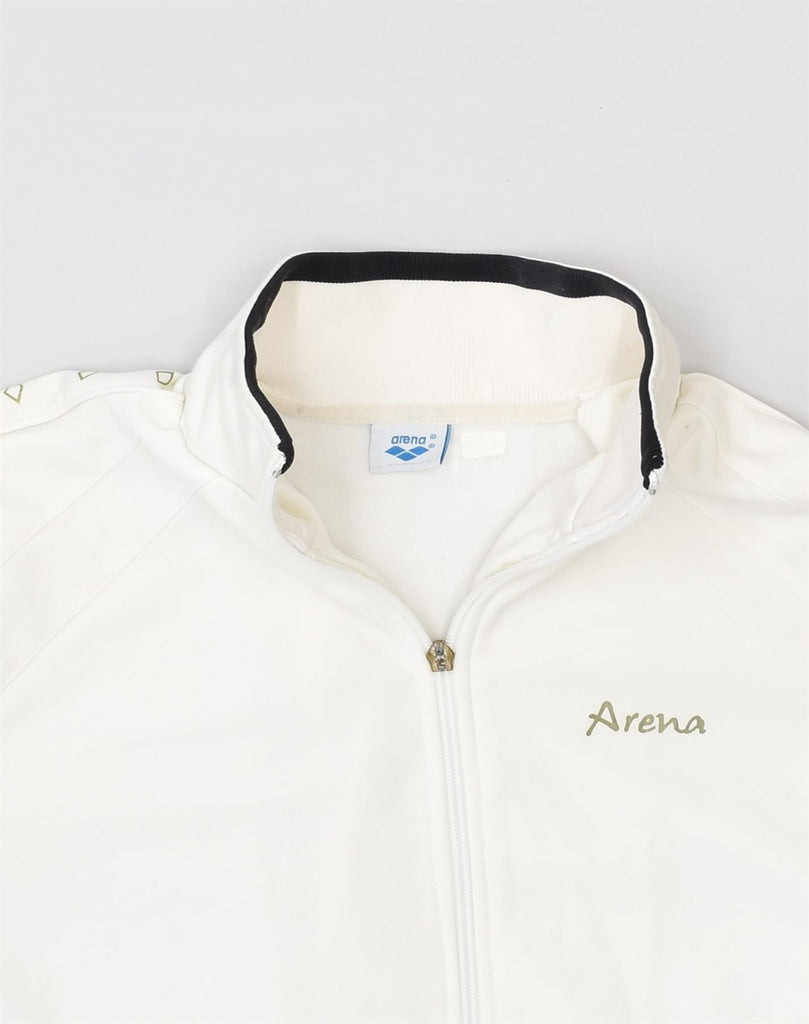 ARENA Womens Tracksuit Top Jacket UK 14 Medium White Polyamide | Vintage Arena | Thrift | Second-Hand Arena | Used Clothing | Messina Hembry 