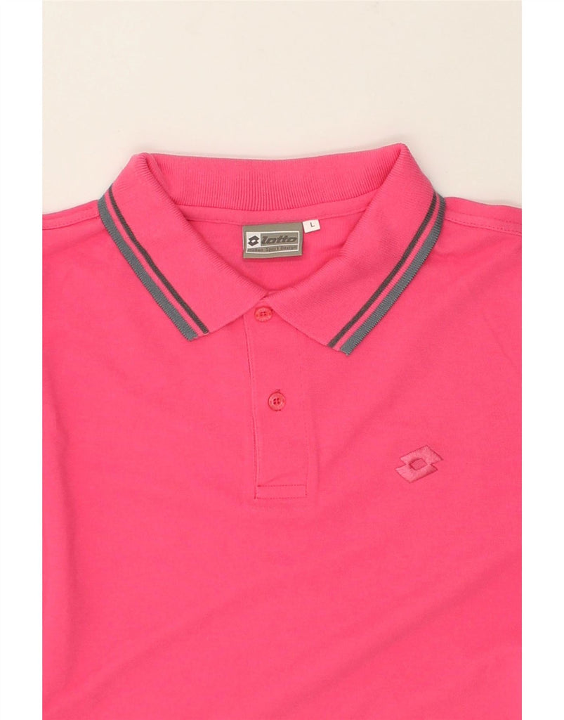 LOTTO Mens Polo Shirt Large Pink Cotton | Vintage Lotto | Thrift | Second-Hand Lotto | Used Clothing | Messina Hembry 