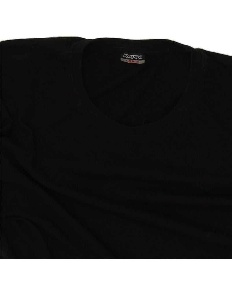 KAPPA Mens T-Shirt Top Large Black Cotton | Vintage Kappa | Thrift | Second-Hand Kappa | Used Clothing | Messina Hembry 