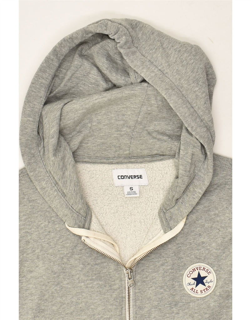 CONVERSE Womens Zip Hoodie Sweater UK 10 Small Grey Cotton | Vintage Converse | Thrift | Second-Hand Converse | Used Clothing | Messina Hembry 