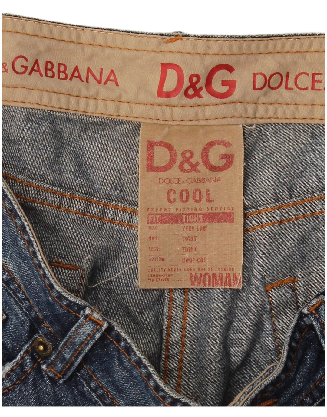 DOLCE & GABBANA Womens Tight Fit Low Waist Bootcut Jeans W34 L30 Blue