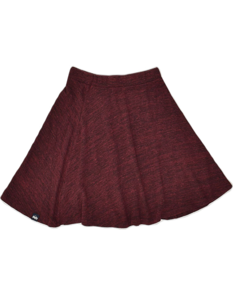 SUPERDRY Womens A-Line Skirt W24 XS Burgundy Polyester | Vintage Superdry | Thrift | Second-Hand Superdry | Used Clothing | Messina Hembry 