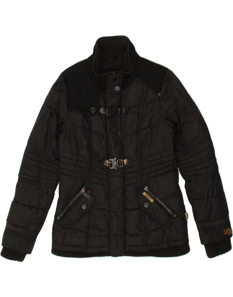 KHUJO Womens Padded Jacket UK 14 Large Black | Vintage KHUJO | Thrift | Second-Hand KHUJO | Used Clothing | Messina Hembry 