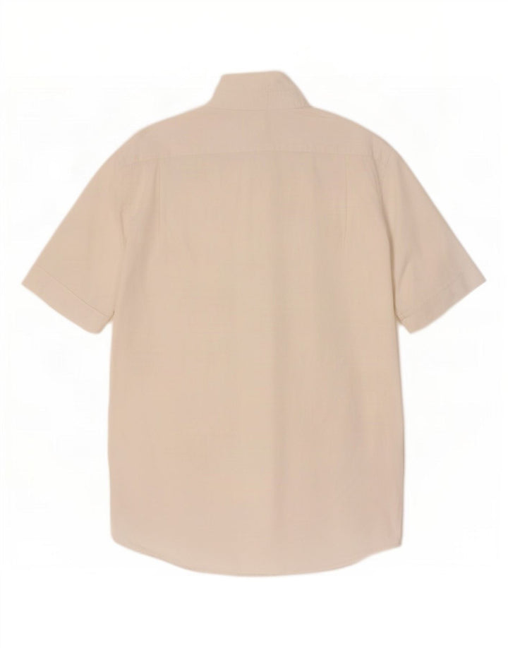 Lacoste Mens Short Sleeve Shirt Size 39 Medium White Cotton