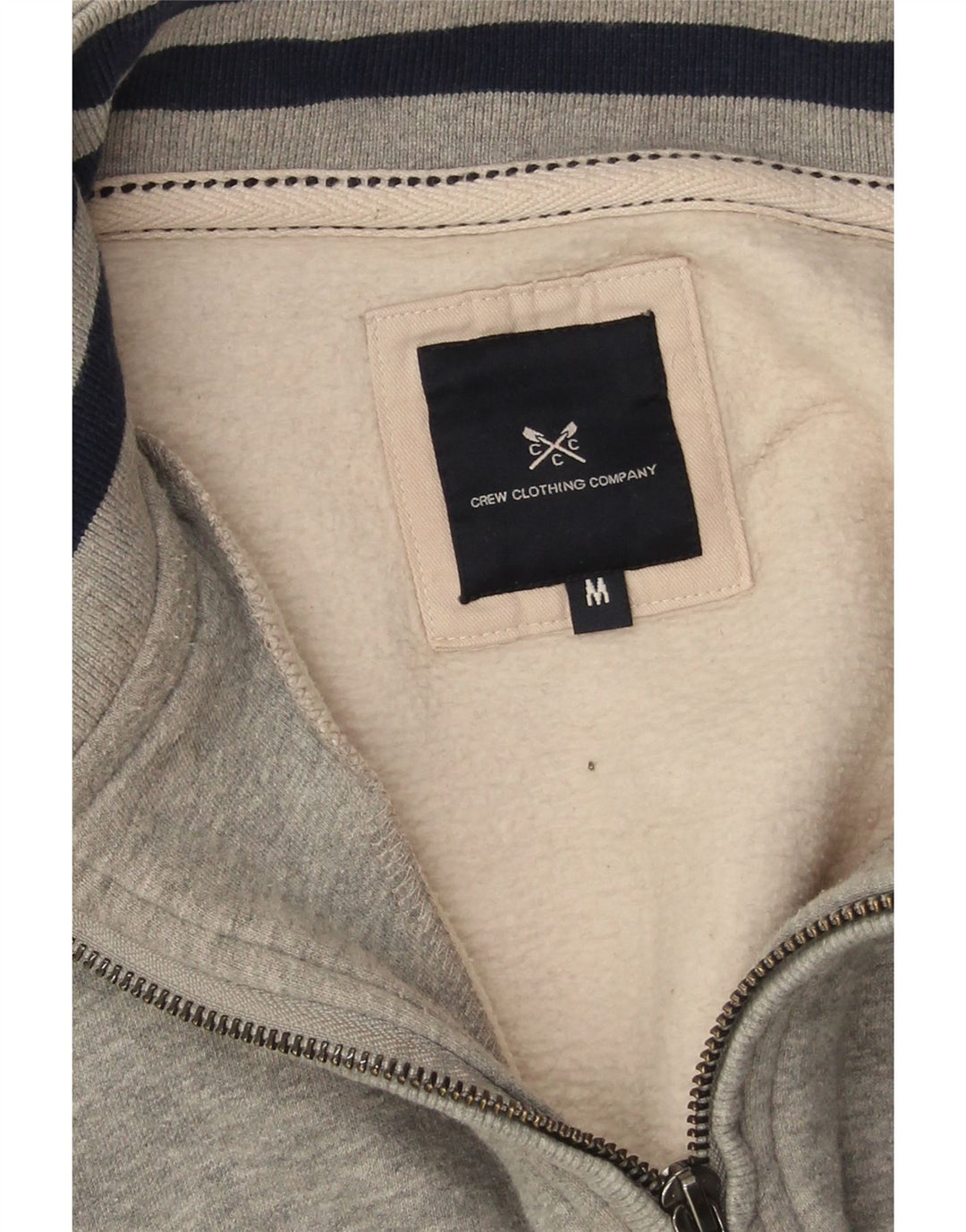 Crew Clothing Mens Zip Neck Sweatshirt Jumper Medium Grey Cotton