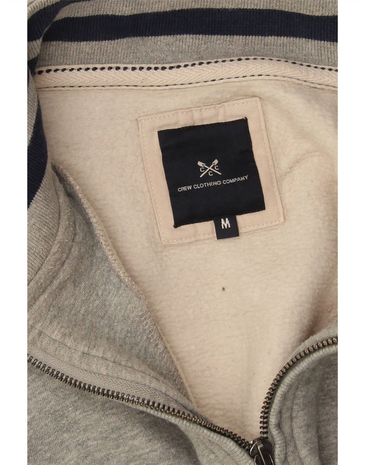 Crew Clothing Mens Zip Neck Sweatshirt Jumper Medium Grey Cotton