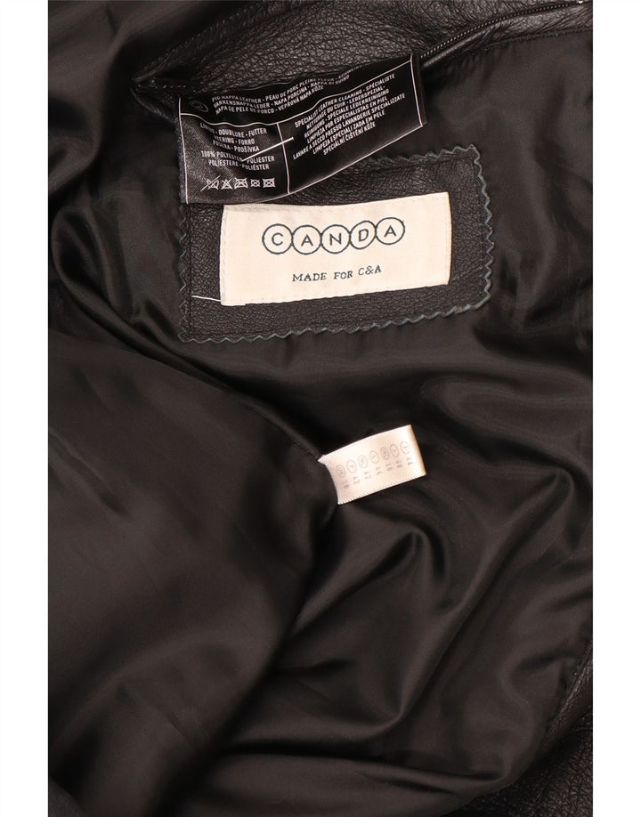 Canda Womens Leather Jacket UK 16 Large Black Leather